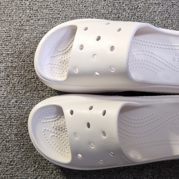 Crocs Stomp Slide Platform Chunky Slip On Chalk White Comfort Womens 7 - Picture 7 of 10